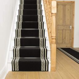 runrug Stair Runner Carpet for Staircases - Soft & Comfy, 9mm - 'Key' in Black - Size: 80 cm x 450 cm - thumbnail 4