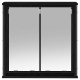 Berkfield Home Bathroom Wall Cabinet with Mirror Black Oak 60x21x60 cm - Size: 60 x 21 x 60 cm - thumbnail 5