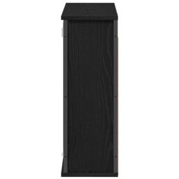 Berkfield Home Bathroom Wall Cabinet with Mirror Black Oak 60x21x60 cm - Size: 60 x 21 x 60 cm - thumbnail 6