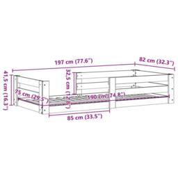 Berkfield Home Decorative Bed Frame Frame Wax Brown 75x190 cm Small Single Solid - thumbnail 9