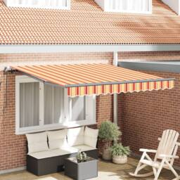 Berkfield Home Manual Retractable Awning Yellow & Orange 350x250 cm - thumbnail 1