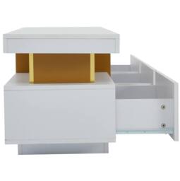 STILVORA TV Stand with Faux Marble Top & 3 Drawers in White - thumbnail 9