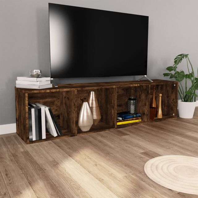 Berkfield Home Book Cabinet/TV Cabinet Smoked Oak 36x30x143 cm Engineered Wood in Brown - Size: 36 x 30 x 143 cm - image 1