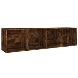 Berkfield Home Book Cabinet/TV Cabinet Smoked Oak 36x30x143 cm Engineered Wood in Brown - Size: 36 x 30 x 143 cm - thumbnail 2