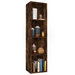 Berkfield Home Book Cabinet/TV Cabinet Smoked Oak 36x30x143 cm Engineered Wood in Brown - Size: 36 x 30 x 143 cm - thumbnail 5