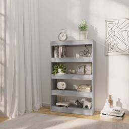 Berkfield Home Classic Book Cabinet/Room Divider Grey Sonoma 80x30x135 cm Engine - Size: 80 x 30 x 135 cm - thumbnail 1