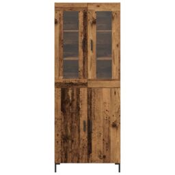 Berkfield Home Sideboard with Wall Cabinet Old Wood Engineered Wood in Brown - thumbnail 6