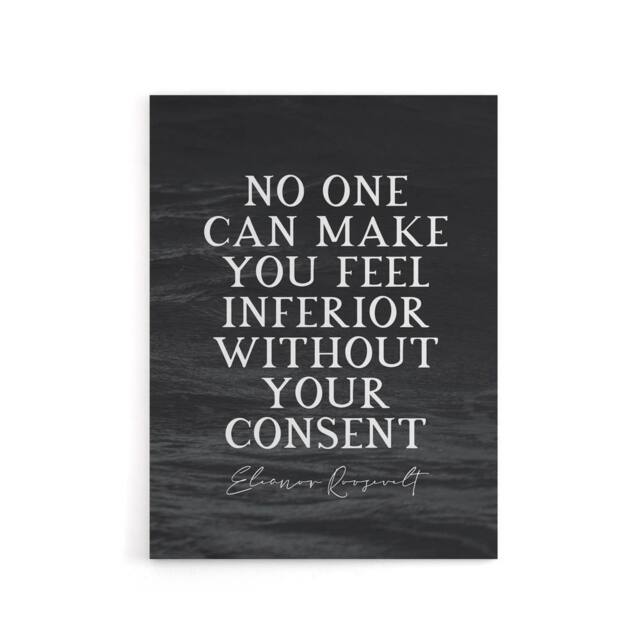 "Artery8 Eleanor Roosevelt Slate Quote Canvas Wall Art Print in Grey - Size: W18"" x H24""" - image 1