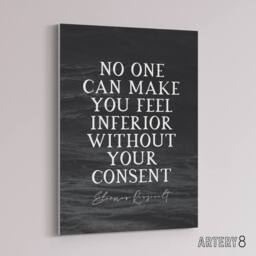 "Artery8 Eleanor Roosevelt Slate Quote Canvas Wall Art Print in Grey - Size: W18"" x H24""" - thumbnail 2