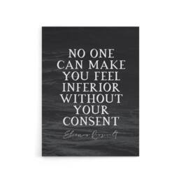 "Artery8 Eleanor Roosevelt Slate Quote Canvas Wall Art Print in Grey - Size: W18"" x H24""" - thumbnail 1