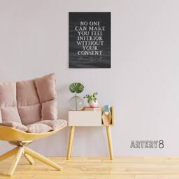 "Artery8 Eleanor Roosevelt Slate Quote Canvas Wall Art Print in Grey - Size: W18"" x H24""" - thumbnail 3