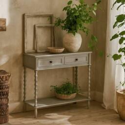 Wyld Haus Thuy Grey Two Drawer Wood Console Table - thumbnail 1