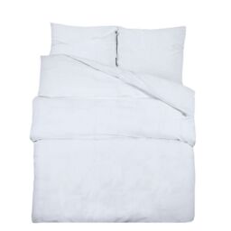 Berkfield Home Duvet Cover Set White 140x200 cm Cotton - thumbnail 2
