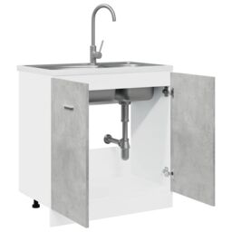 Berkfield Home Sink Bottom Cabinet Lyon Concrete Grey 80x46x81.5 cm Engineered Wood - thumbnail 3