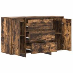 Berkfield Home Sideboard Smoked Oak 120x41x75 cm Engineered Wood in Brown - Size: 120 x 41 x 75 cm - thumbnail 5