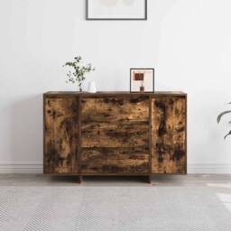 Berkfield Home Sideboard Smoked Oak 120x41x75 cm Engineered Wood in Brown - Size: 120 x 41 x 75 cm - thumbnail 4