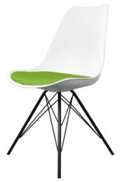 Fusion Living Soho Plastic Dining Chair with Black Metal Legs in Green - thumbnail 2