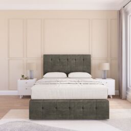 "Sloomy Cambridge Divan Bed Base 2 Drawers 12"" Footboard & 26"" Struts Headboard in Light Grey - Size: Super King" - thumbnail 2