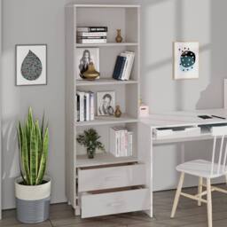 Berkfield Home Highboard HAMAR White 60x35x180 cm Solid Wood Pine - Size: 60 x 35 x 180 cm - thumbnail 4