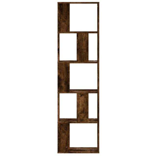 Berkfield Home Decorative Bookcase 5-Tier Smoked Oak 45x23.5x162.5 cm Engineered Wood in Brown - image 1