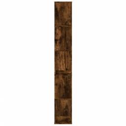 Berkfield Home Decorative Bookcase 5-Tier Smoked Oak 45x23.5x162.5 cm Engineered Wood in Brown - thumbnail 4