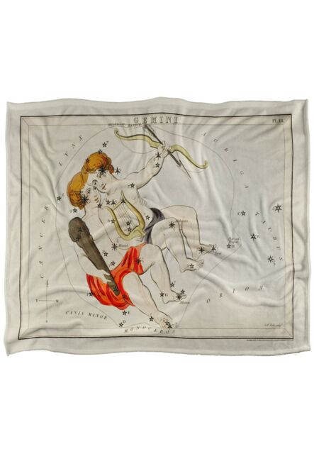 Graffitee Studios Vintage Gemini Zodiac Silky Touch Super Soft Throw Blanket 152 X 127 cm in White - image 1