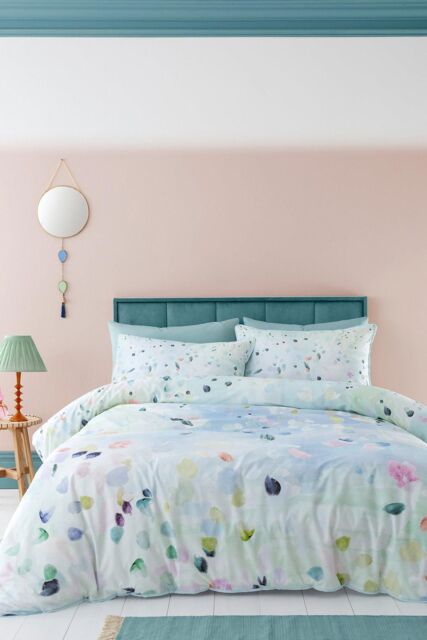 Appletree 'Alfresco' 100% Cotton Duvet Cover Set in Duck Egg Blue - Size: Double - image 1
