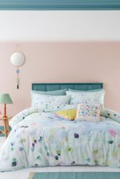 Appletree 'Alfresco' 100% Cotton Duvet Cover Set in Duck Egg Blue - Size: Double - thumbnail 6