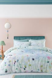 Appletree 'Alfresco' 100% Cotton Duvet Cover Set in Duck Egg Blue - Size: Double - thumbnail 1