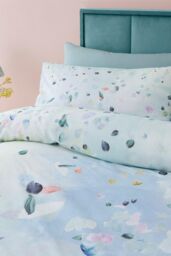 Appletree 'Alfresco' 100% Cotton Duvet Cover Set in Duck Egg Blue - Size: Double - thumbnail 2