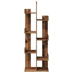 Berkfield Home Book Cabinet Old Wood 48x25.5x140 cm Engineered Wood in Brown - thumbnail 4