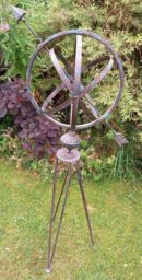 Inspirational Gifting Armillary Sphere Garden Ornament Verdigris Metal in Green