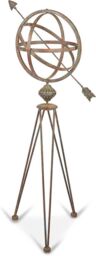 Inspirational Gifting Armillary Sphere Garden Ornament Verdigris Metal in Green - thumbnail 2