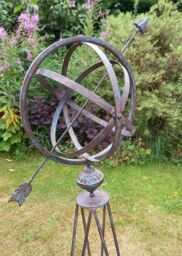 Inspirational Gifting Armillary Sphere Garden Ornament Verdigris Metal in Green - thumbnail 5