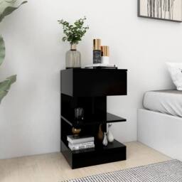 Berkfield Home Beautiful Bedside Cabinets 2 pcs Black 40x35x65 cm - Size: 40 x 35 x 65 cm - thumbnail 3