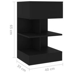 Berkfield Home Beautiful Bedside Cabinets 2 pcs Black 40x35x65 cm - Size: 40 x 35 x 65 cm - thumbnail 8