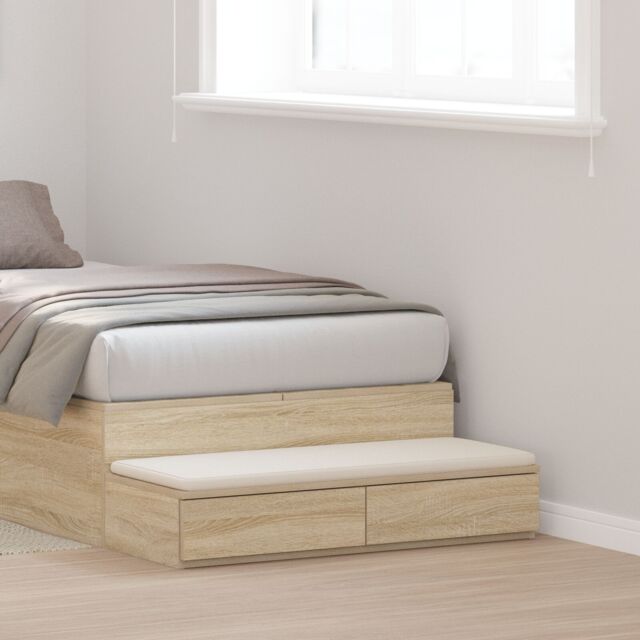 Berkfield Home Bed Drawers in Sonoma Oak - 75 x 36.5 x 16.5 cm, Made from Engineered Wood in Brown - Size: 75 x 36.5 x 16.5 cm - image 1