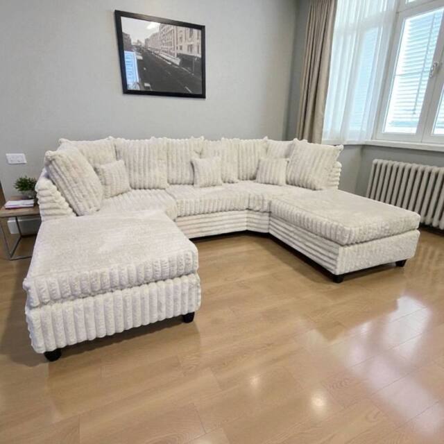 SNUG FURNITURE BIRMINGHAM LTD Bishop U Shape Cream Big Cord Sofa - image 1