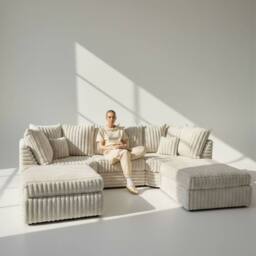 SNUG FURNITURE BIRMINGHAM LTD Bishop U Shape Cream Big Cord Sofa - thumbnail 2