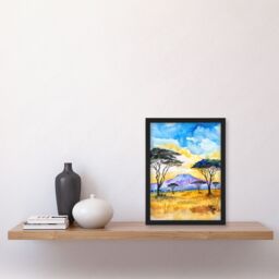 "Artery8 Savanna Sunrise Mount Kilimanjaro Tanzania Framed Art Print - Size: W12"" x H16""" - thumbnail 4