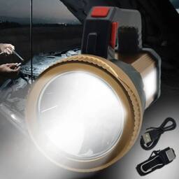 VOGREX Rechargeable Bright LED Hand Work Searchlight in Gold - thumbnail 3