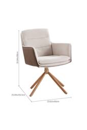 Living and Home Modern Office Chair Accent Chair with Metal Base in Beige - thumbnail 6