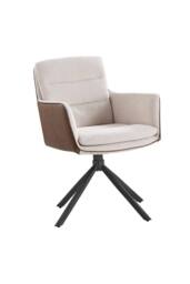 Living and Home Modern Office Chair Accent Chair with Metal Base in Beige - thumbnail 7