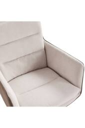 Living and Home Modern Office Chair Accent Chair with Metal Base in Beige - thumbnail 4