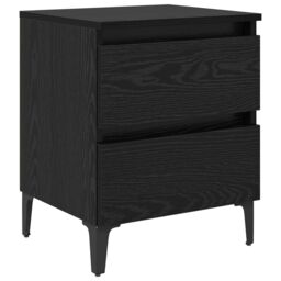 Berkfield Home Bed Cabinet Black Oak 40x35x50 cm Engineered Wood - Size: 40 x 35 x 50 cm - thumbnail 2