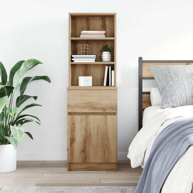 Berkfield Home Durable Bedside Cabinet Artisan Oak 39x35x125 cm Engineered Wood - Size: 39 x 35 x 125 cm - image 1