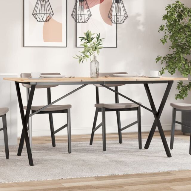 Berkfield Home Dining Table Legs X-Frame 120x60x73 cm Steel in Black - Size: 120 x 60 x 73 cm - image 1