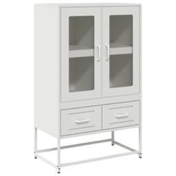 Berkfield Home Highboard White 68x39x111.5 cm Steel - thumbnail 1
