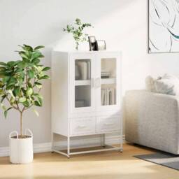 Berkfield Home Highboard White 68x39x111.5 cm Steel - thumbnail 3