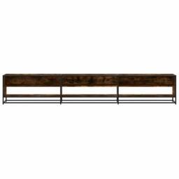 Berkfield Home TV Cabinet Smoked Oak 270x40x46 cm Engineered Wood in Brown - Size: 270 x 40 x 46 cm - thumbnail 4